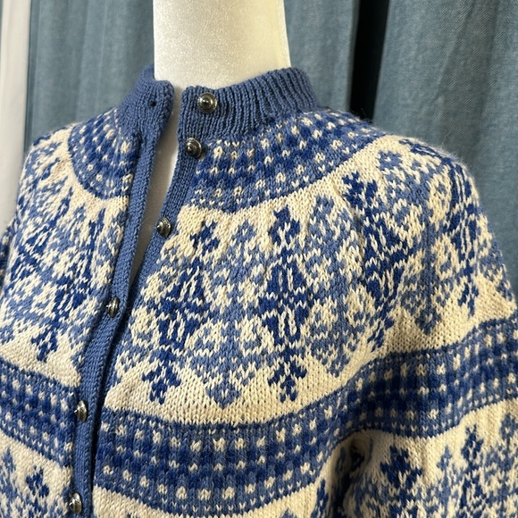Unique Vintage Paul Mage 100% Wool handmade Fair Isle Style Sweater M DENMARK - Picture 4 of 9